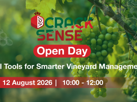 Main visual for the CrackSense Open Day in Lachish, focused on grape cracking.