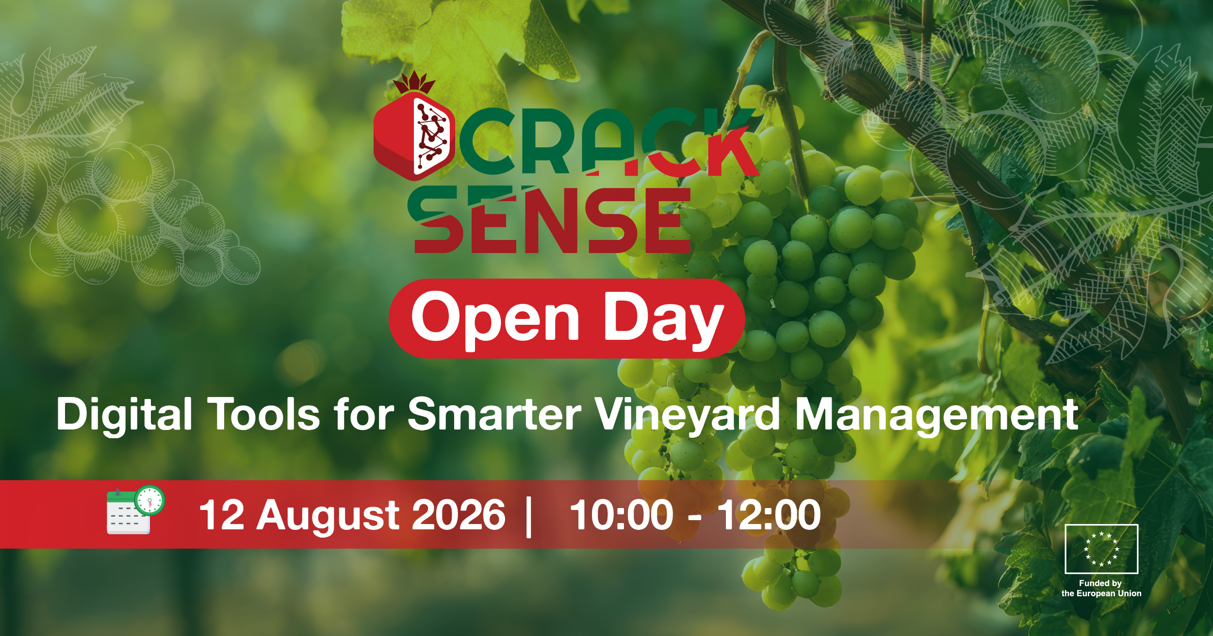 Main visual for the CrackSense Open Day in Lachish, focused on grape cracking.